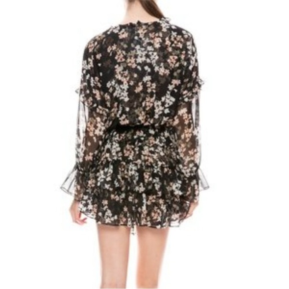 Misa Los Angeles Lolita Black Floral Mini Dress - Picture 3 of 11